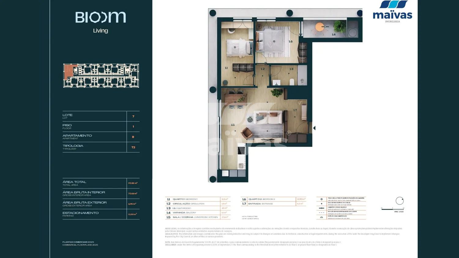 Apartamento T2 - Quinta da Moreira - 2