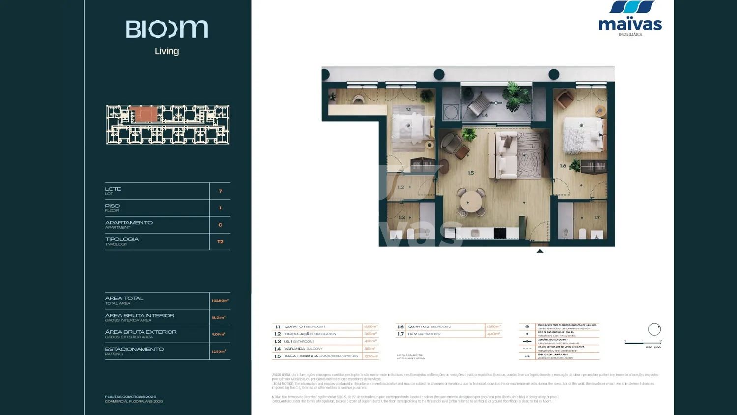 Apartamento T2 - Quinta da Moreira - 2