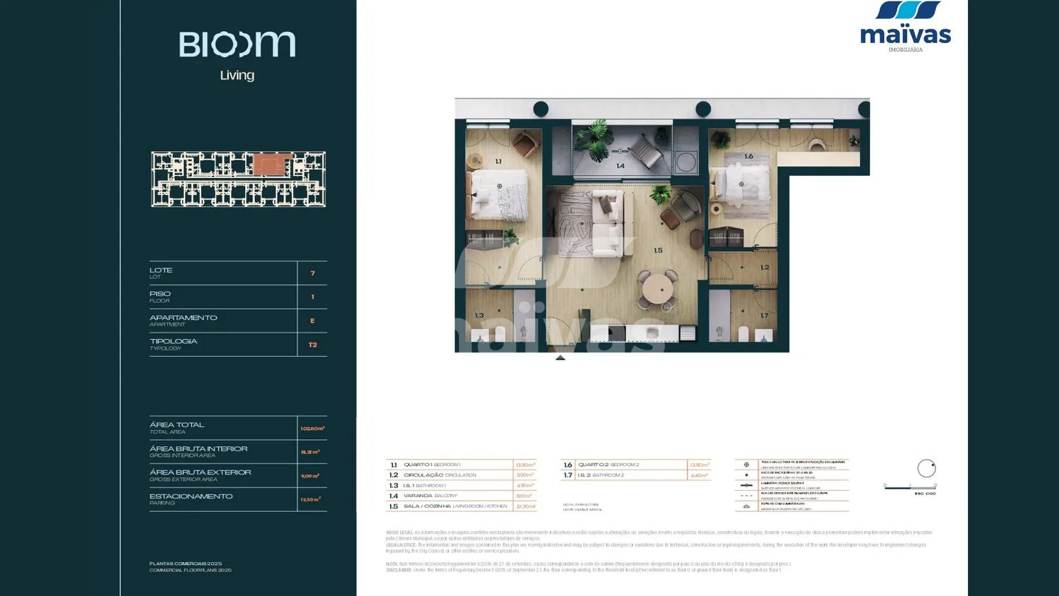 Apartamento T2 - Quinta da Moreira - 2