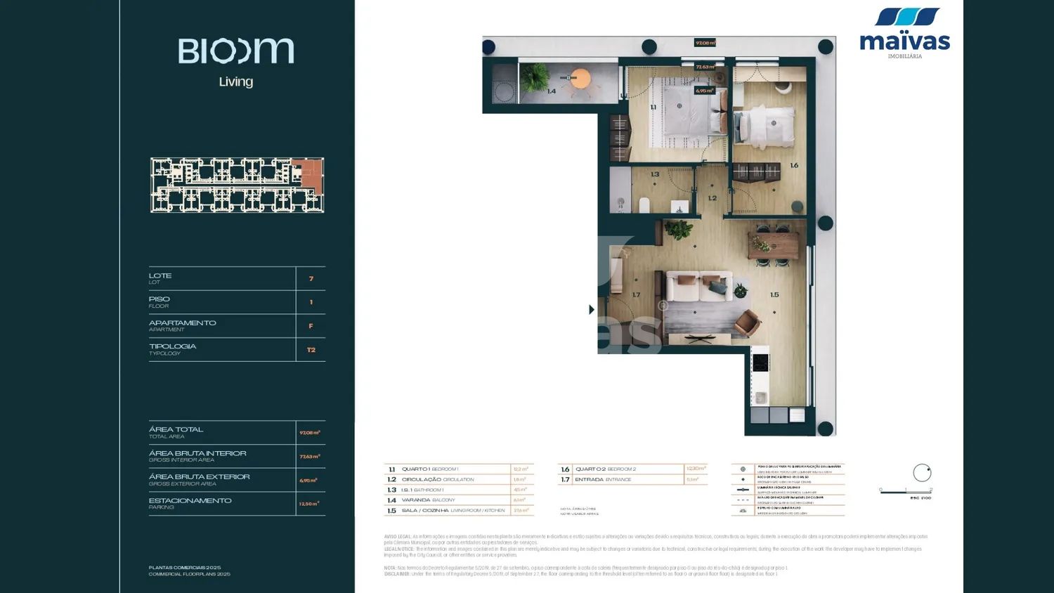 Apartamento T2 - Quinta da Moreira - 2