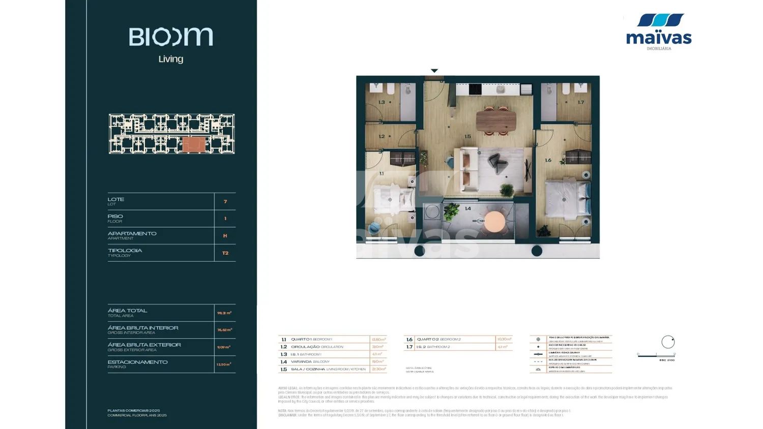 Apartamento T2 - Quinta da Moreira - 2