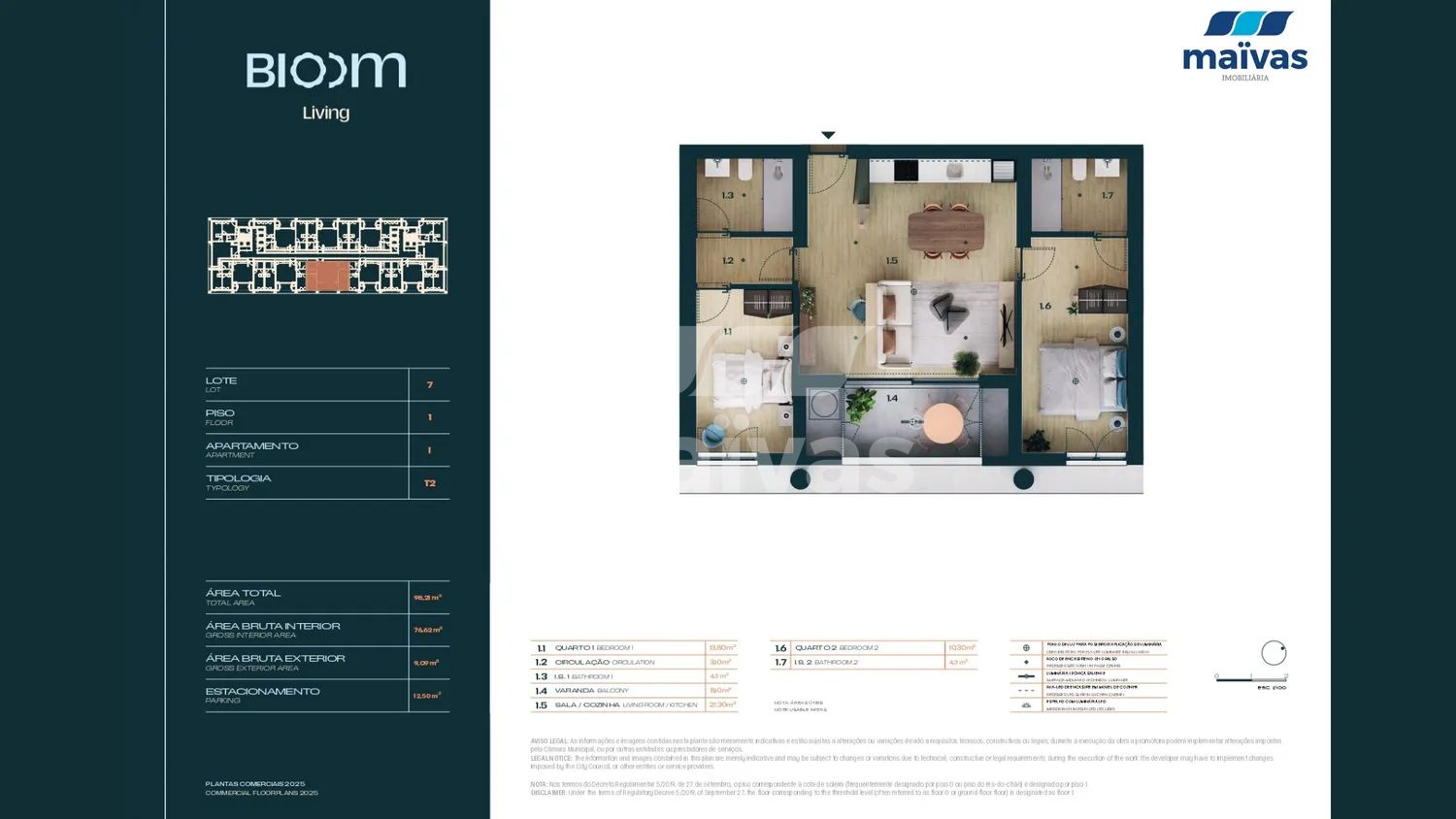 Apartamento T2 - Quinta da Moreira - 2