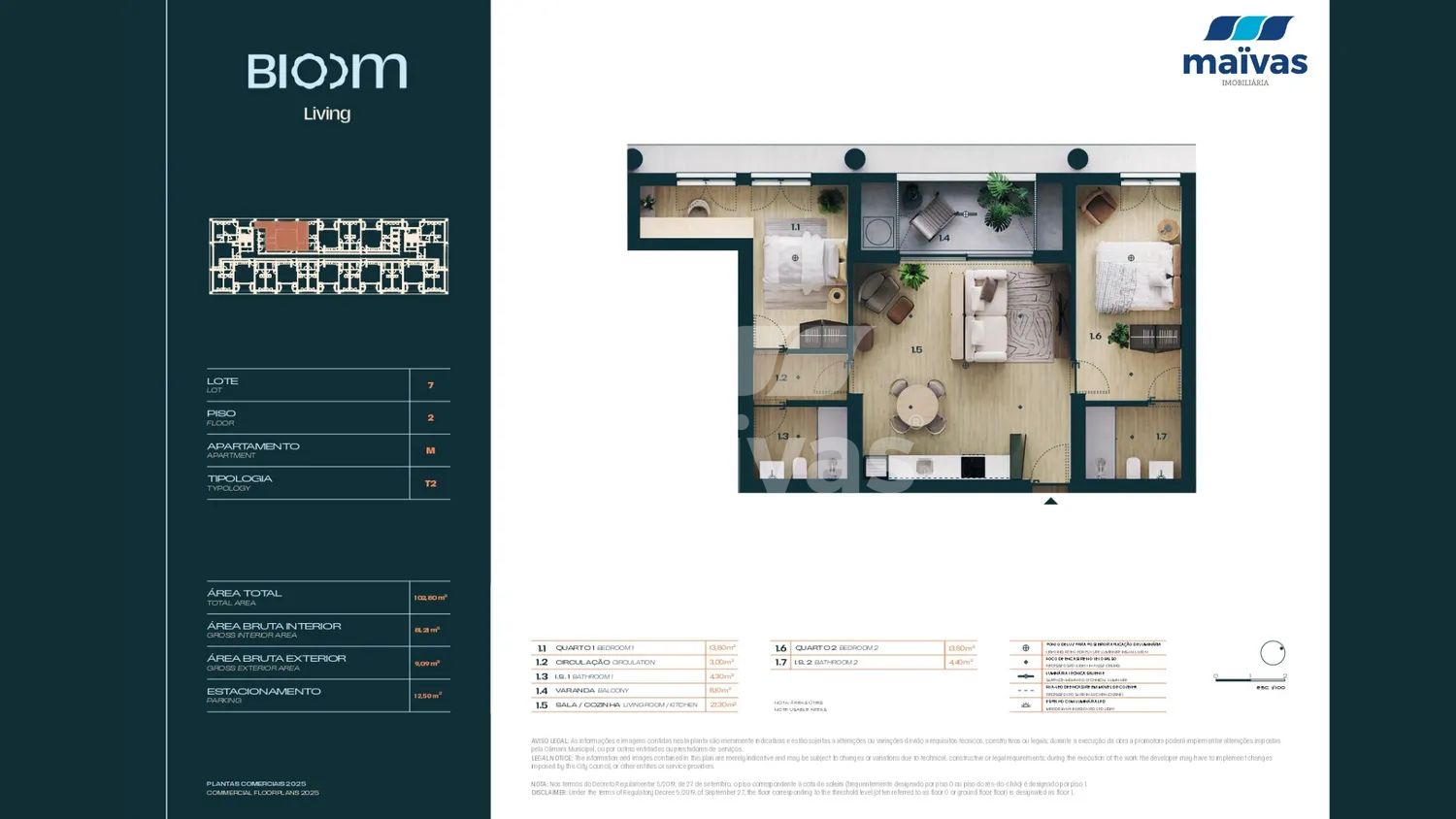 Apartamento T2 - Quinta da Moreira - 2