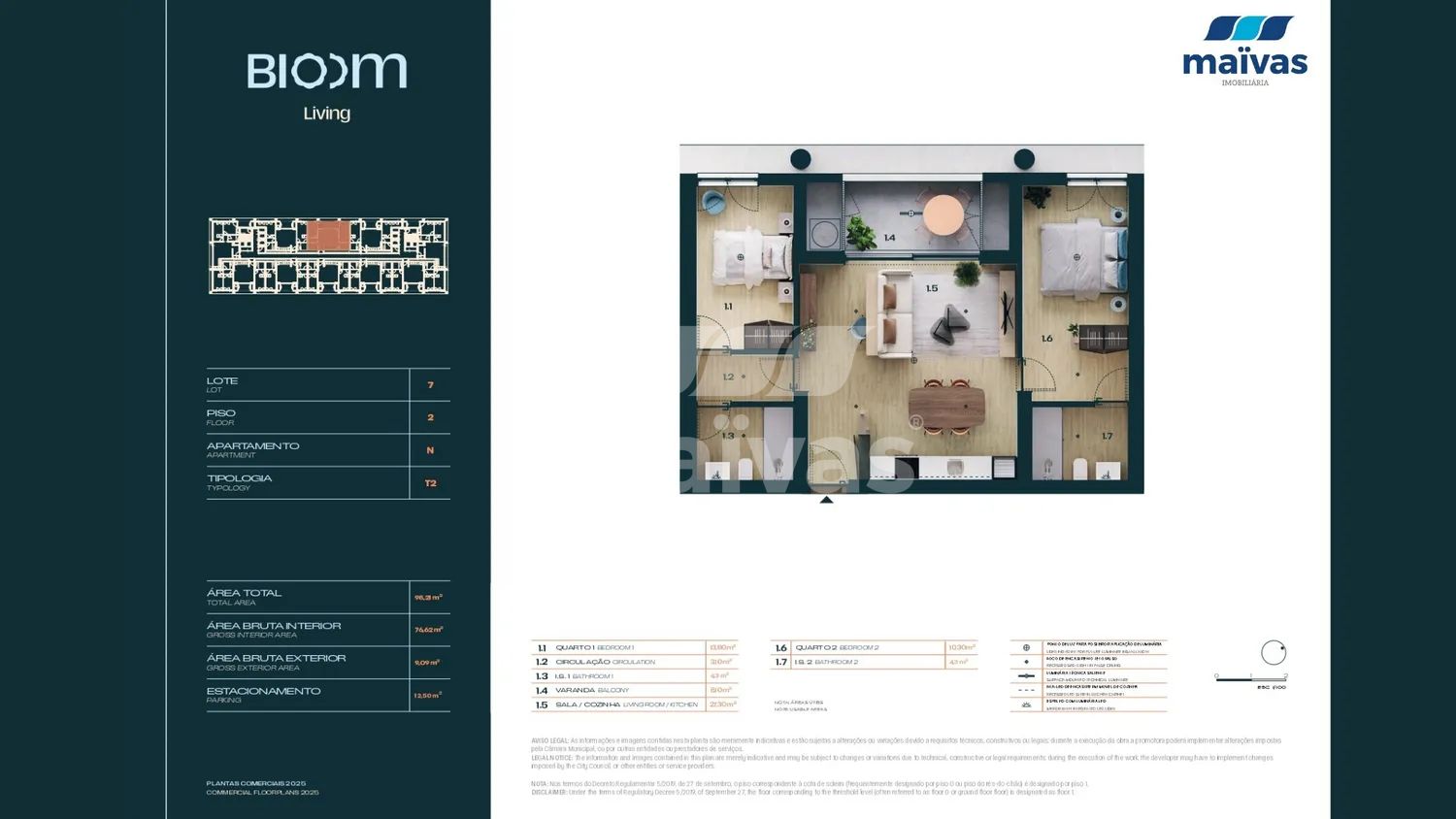 Apartamento T2 - Quinta da Moreira - 2