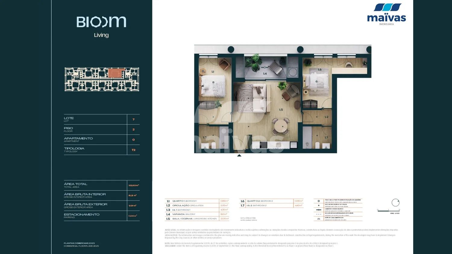 Apartamento T2 - Quinta da Moreira - 2