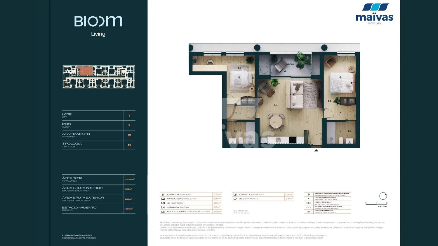 Apartamento T2 - Quinta da Moreira - 2