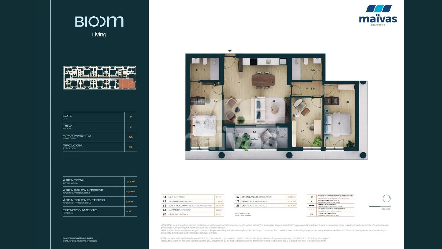 Apartamento T3 - Quinta da Moreira - 2