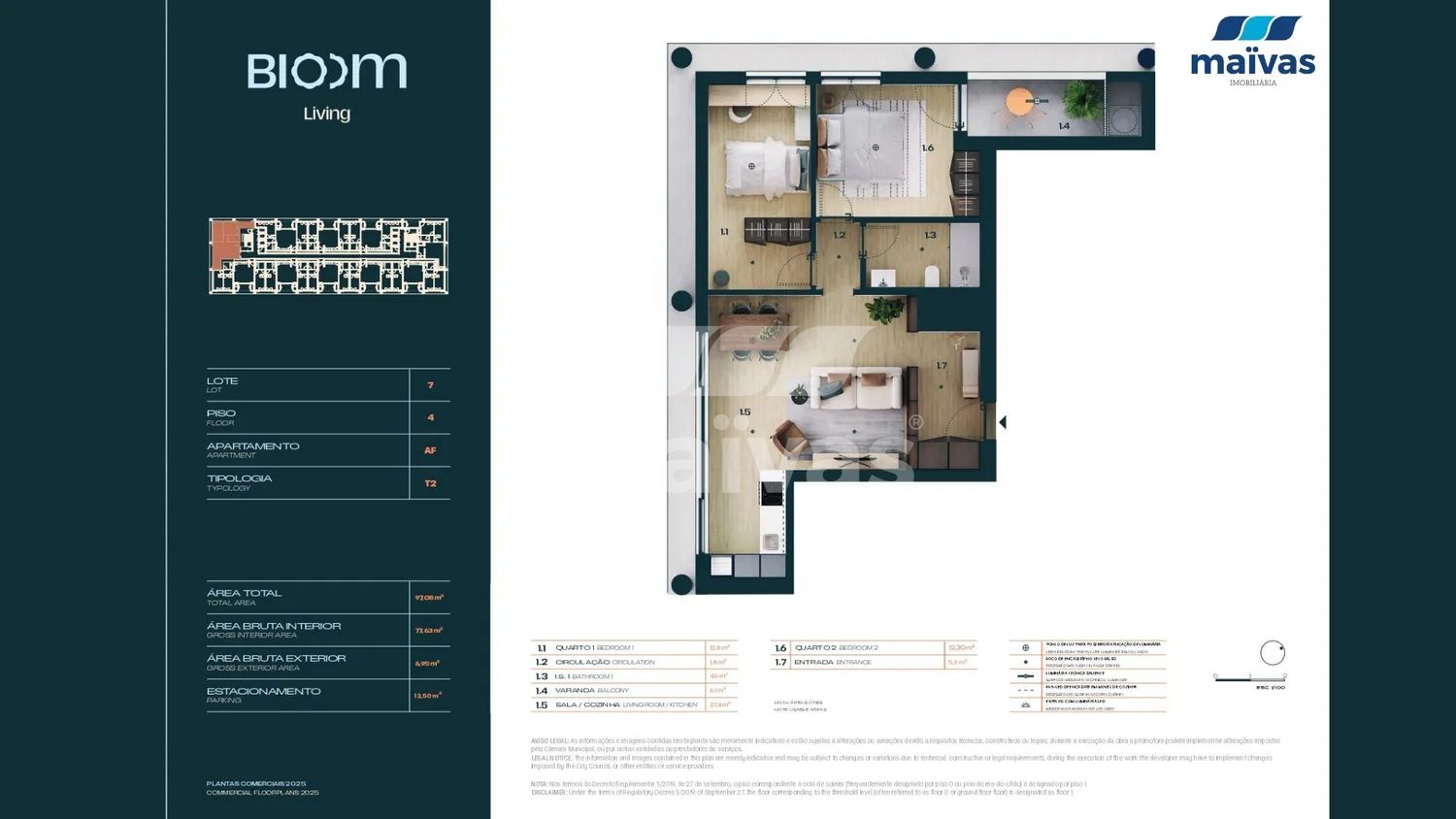 Apartamento T2 - Quinta da Moreira - 2