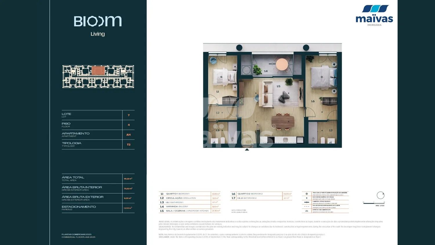 Apartamento T2 - Quinta da Moreira - 2