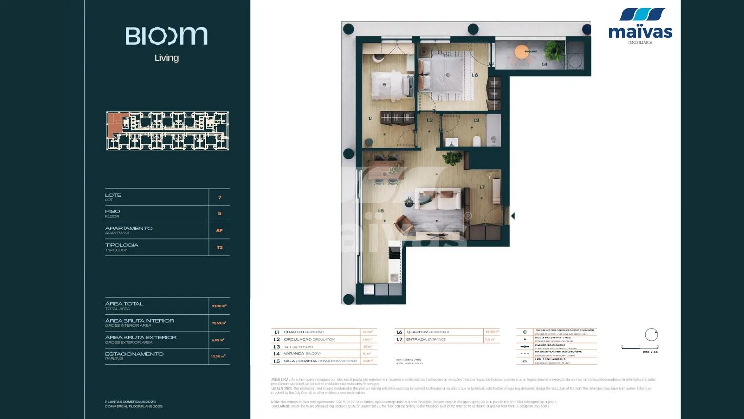 Apartamento T2 - Quinta da Moreira - 2