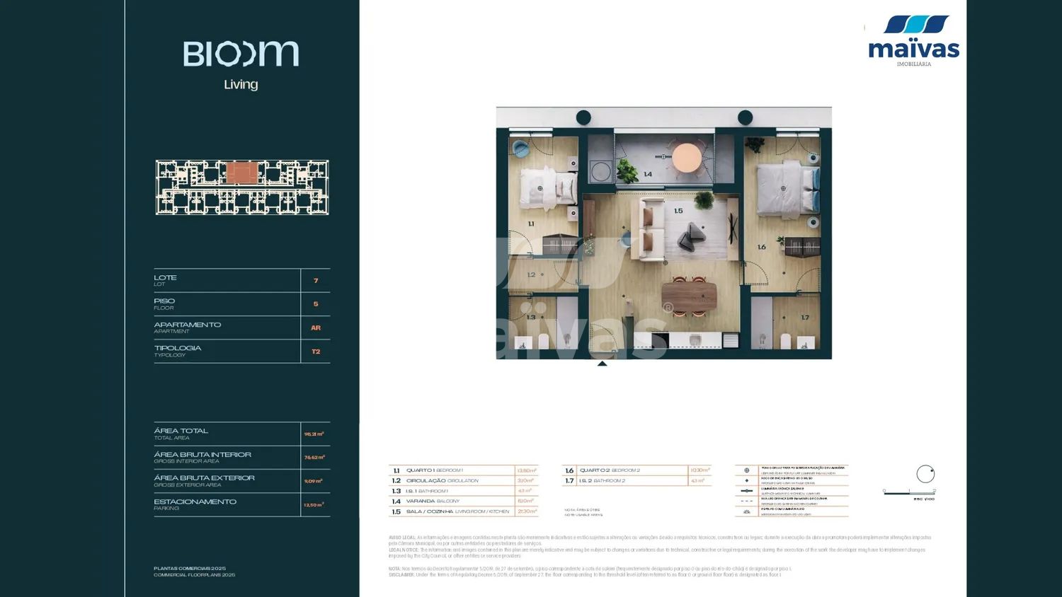 Apartamento T2 - Quinta da Moreira - 2