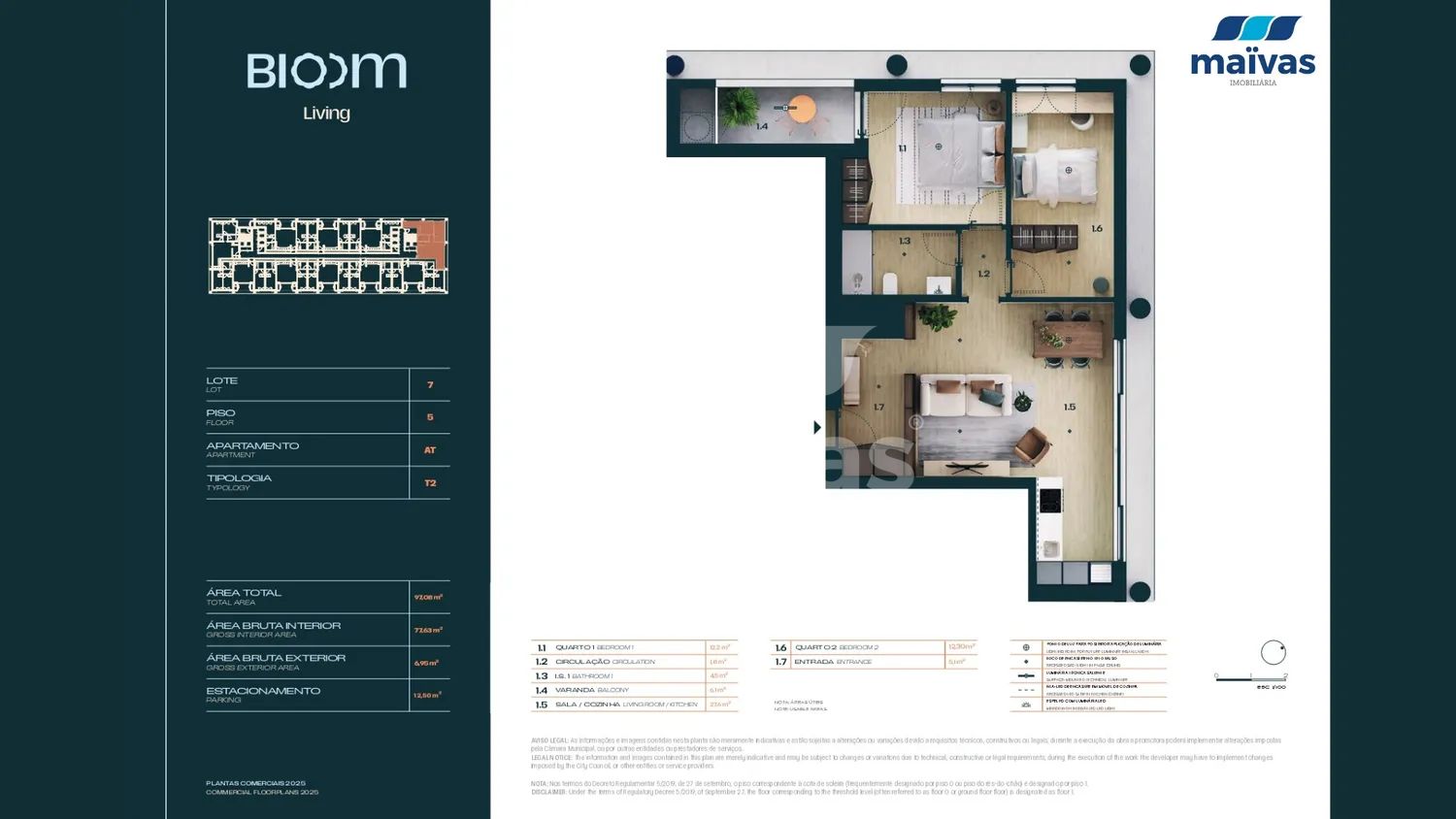 Apartamento T2 - Quinta da Moreira - 2