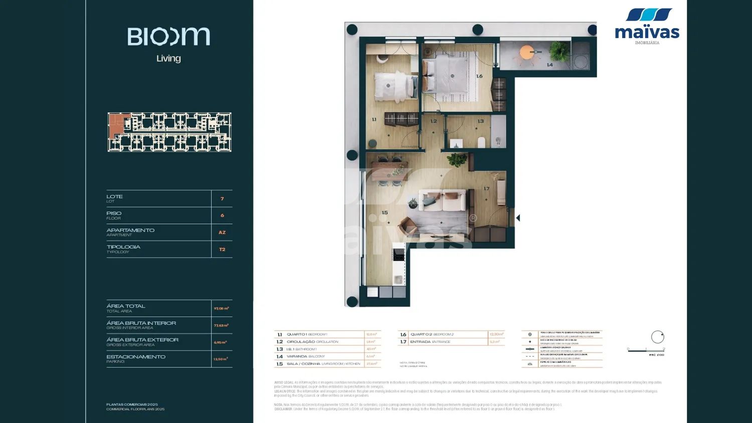 Apartamento T2 - Quinta da Moreira - 2