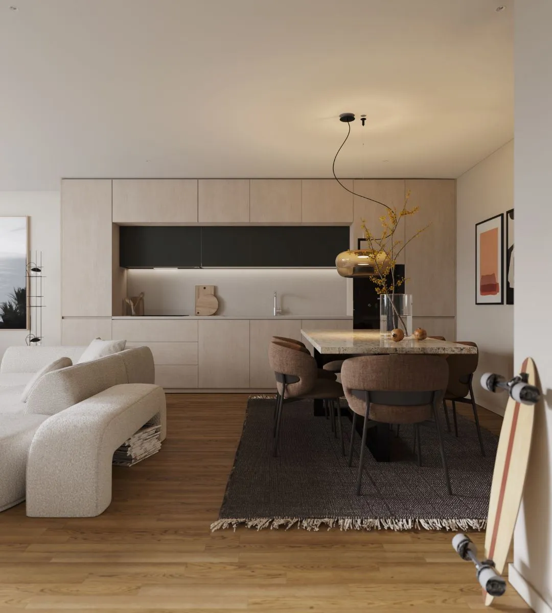 Apartamento T2 - PRESTIGE - varanda (Poente) e garagem para 2 carros - à futura linha de metro Rubi - Santa Marinha - 3