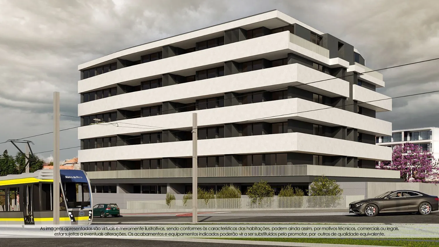 Apartamento T2 no empreendimento Douro Heritage, em construção com varanda e garagem. 