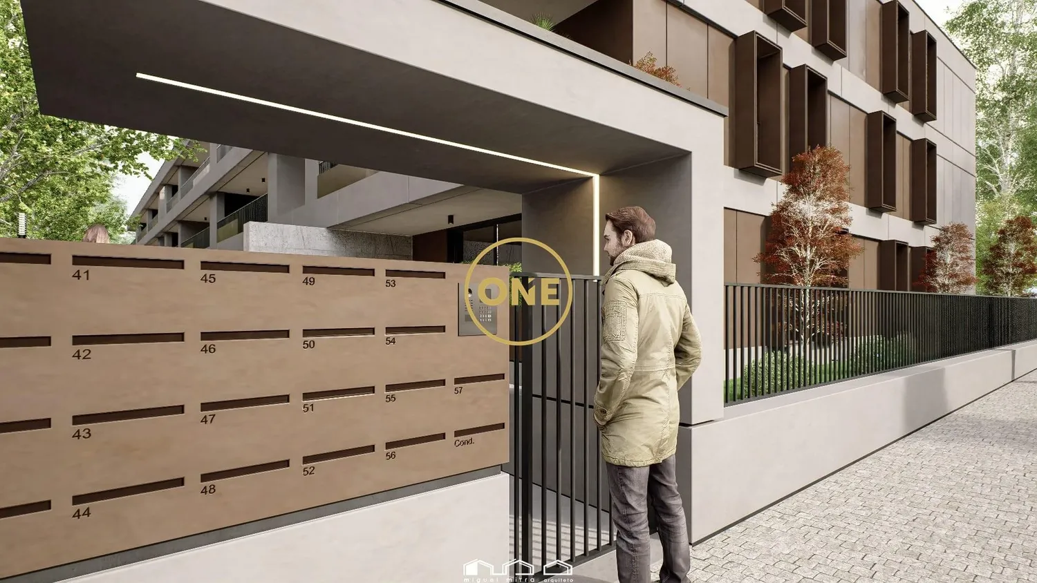 One-bedroom apartment under construction.