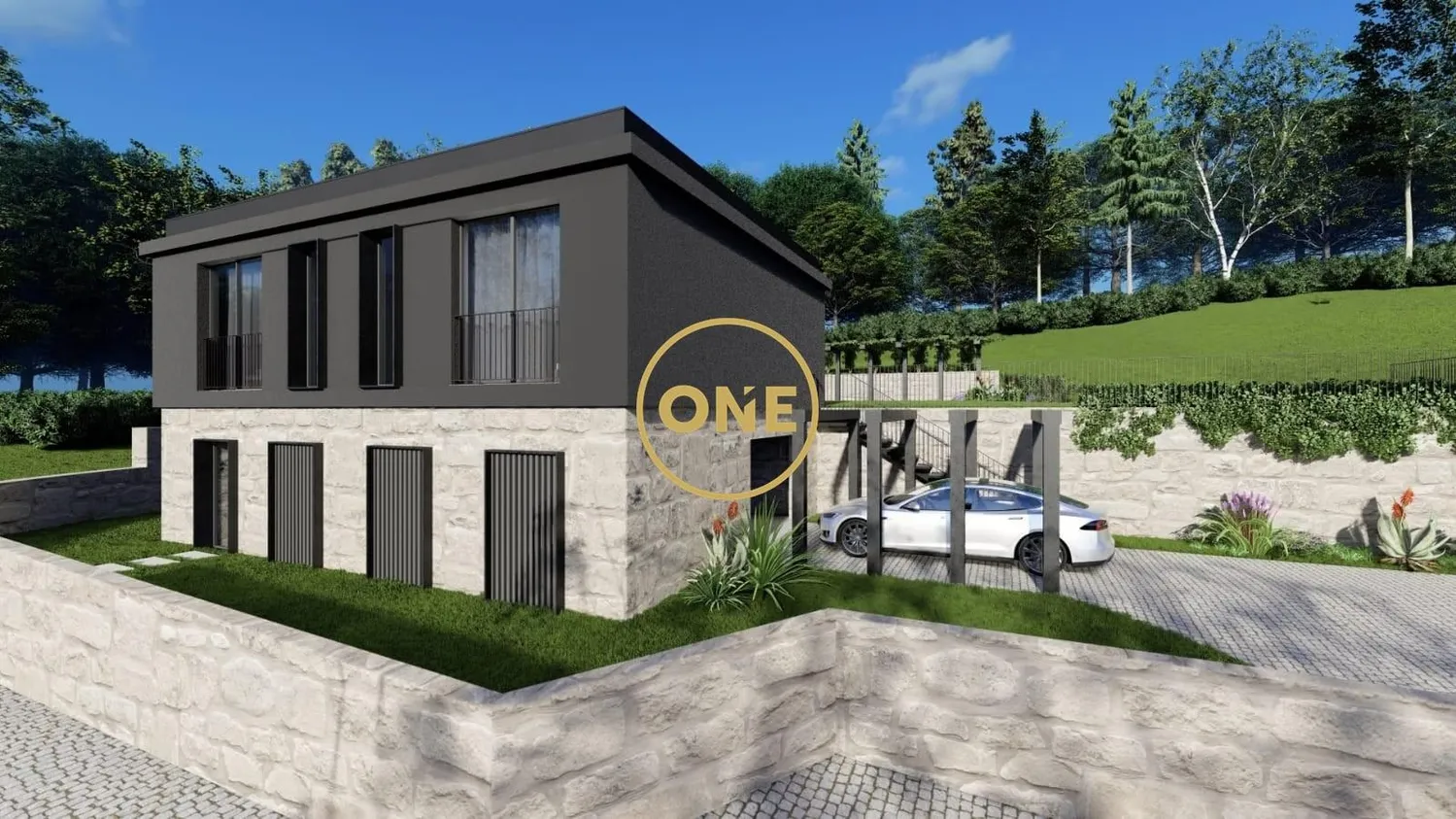Detached house, new, modern architecture, plot of 1670m2 - 2