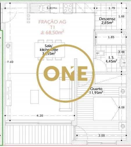 Apartamento T1 em Construção em Calendário