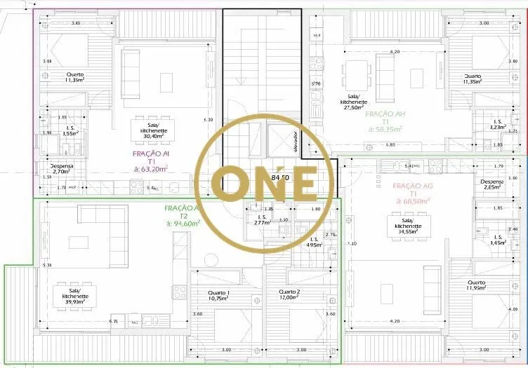 Apartamento T1 em Construção em Calendário - 2