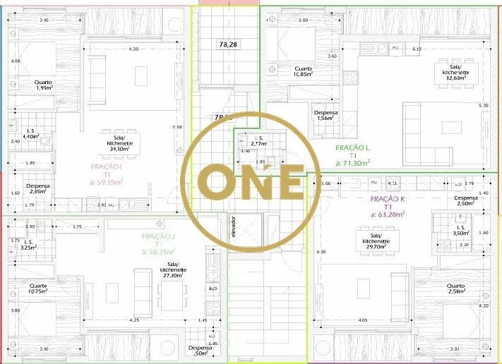 Apartamento T1 em Construção em Calendário - 2