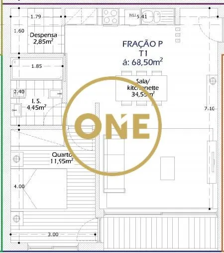 Apartamento T1 em Construção em Calendário