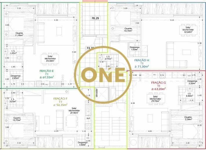 Apartamento T1 em Construção em Calendário - 2