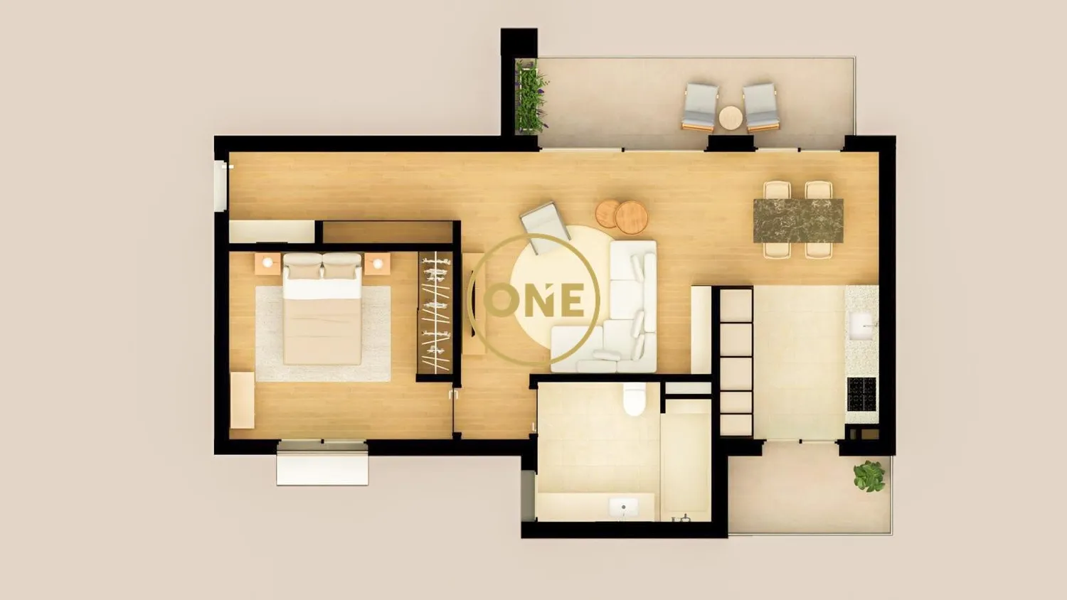 Apartamento T1 - 2