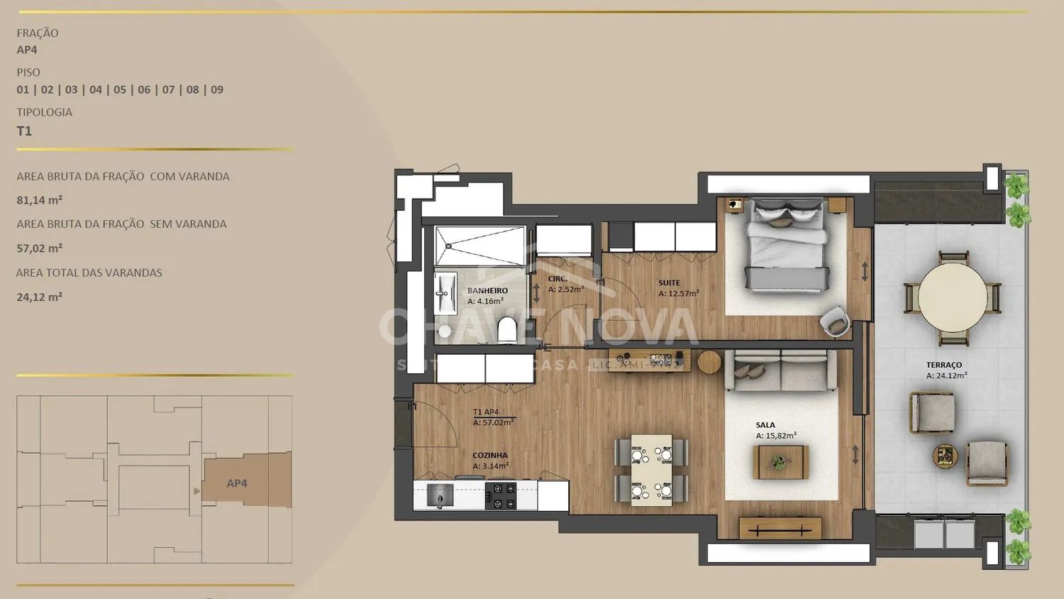 Apartamento T1 Novo em Canidelo (junto ao Mercadona) - 2