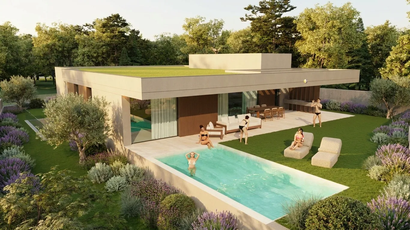 Moradia Térrea  V4+1  com Piscina em Condomínio Privado