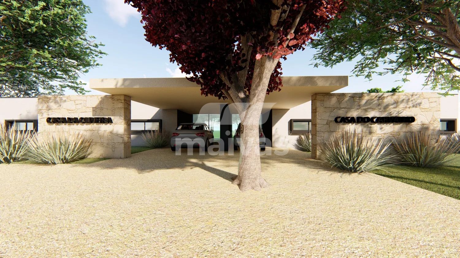 Moradia T2 Geminada de Arquitetura Contemporânea com Piscina - 3
